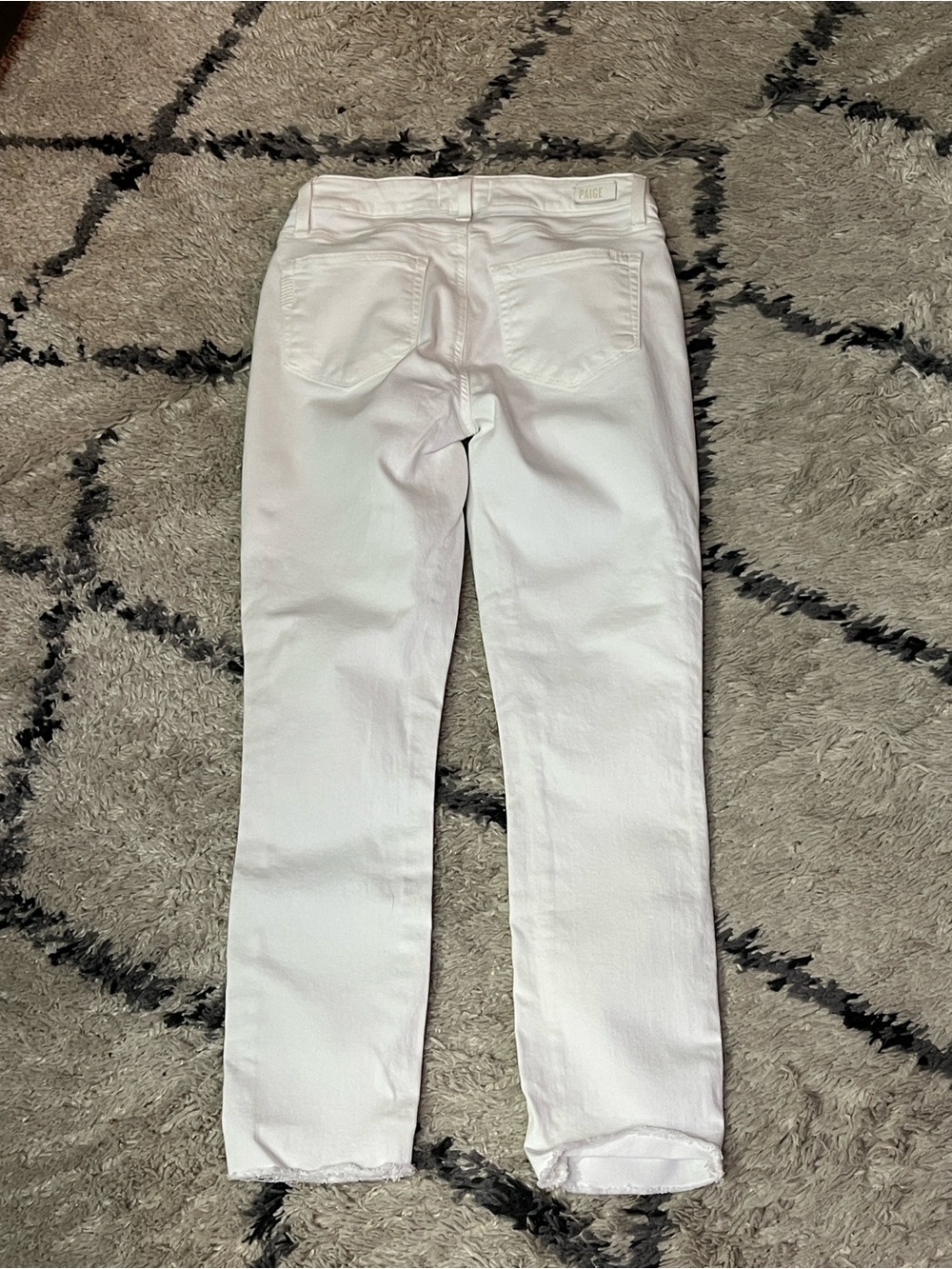 NWOT PAIGE Kylie Crop White Raw Hem Skinny Jeans Size 25 - Picture 6 of 10